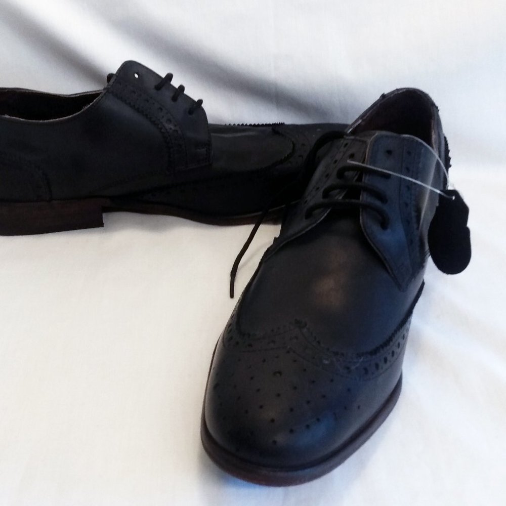 Men's Twisted Genius Real Leather Black Dress Shoes-Size 11-NWT